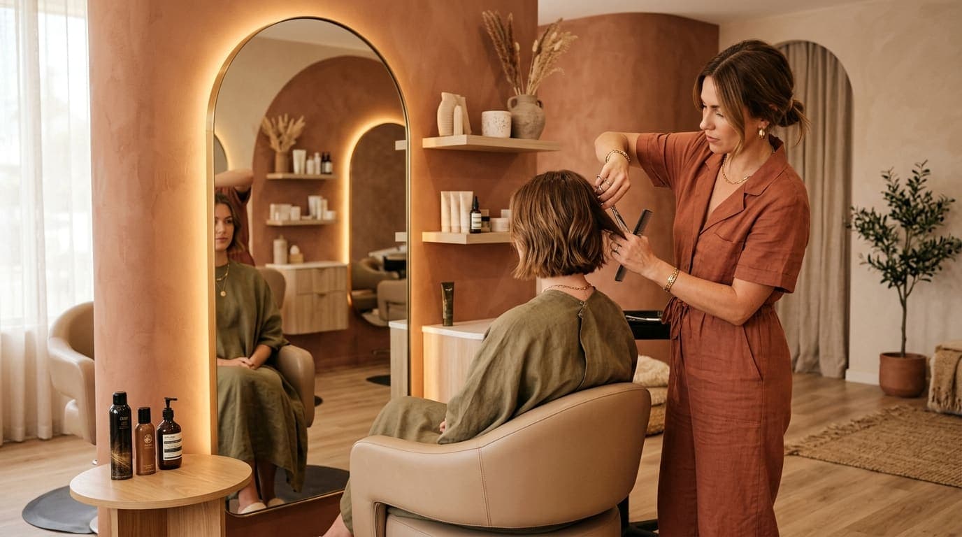 Professional salon hair styling and treatment